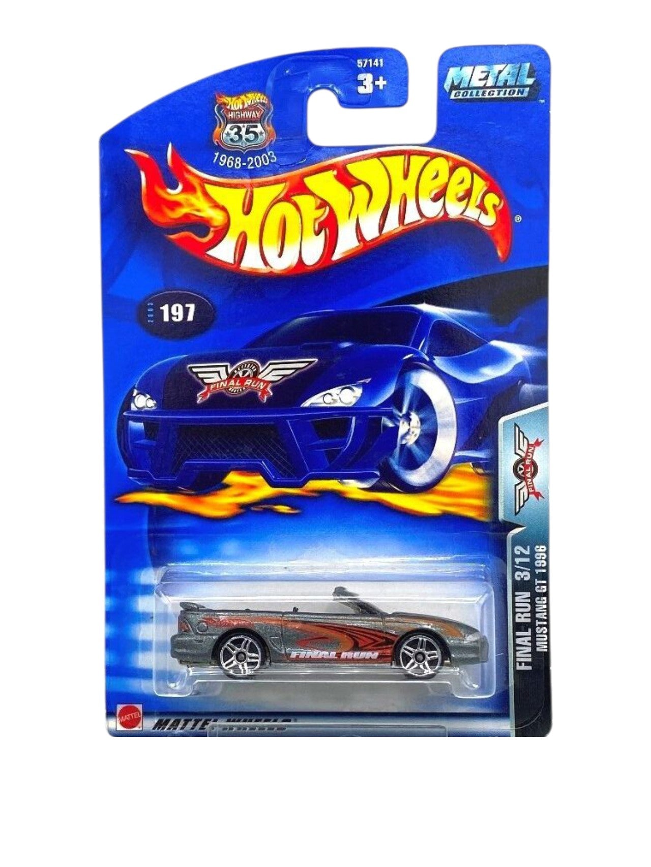HotWheels Final Run Mustang Gt 1996 Old Card Imported Mainline 1:64 Scale