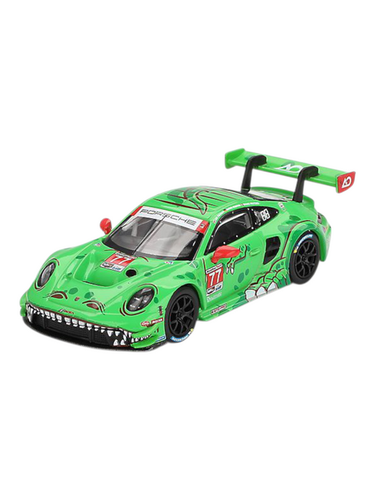 Mini GT Rexy Porsche 911 GT3 R #77 (2024 IMSA Daytona 24 Hrs GTD Pro 2nd Place AO Racing) Code -889 1:64 Scale