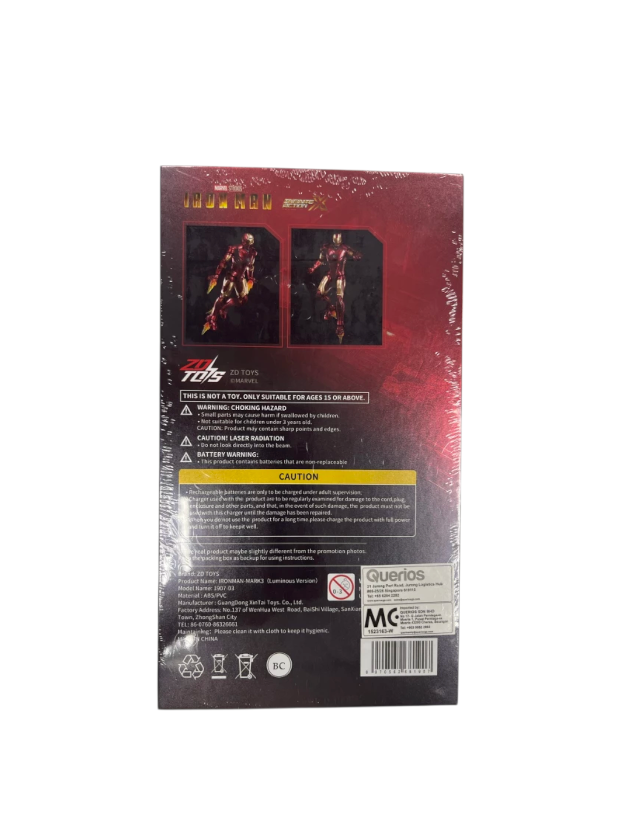 Marvel Studio Iron Man Luminous Version MK3 1:10 Scale Collections Action Figure