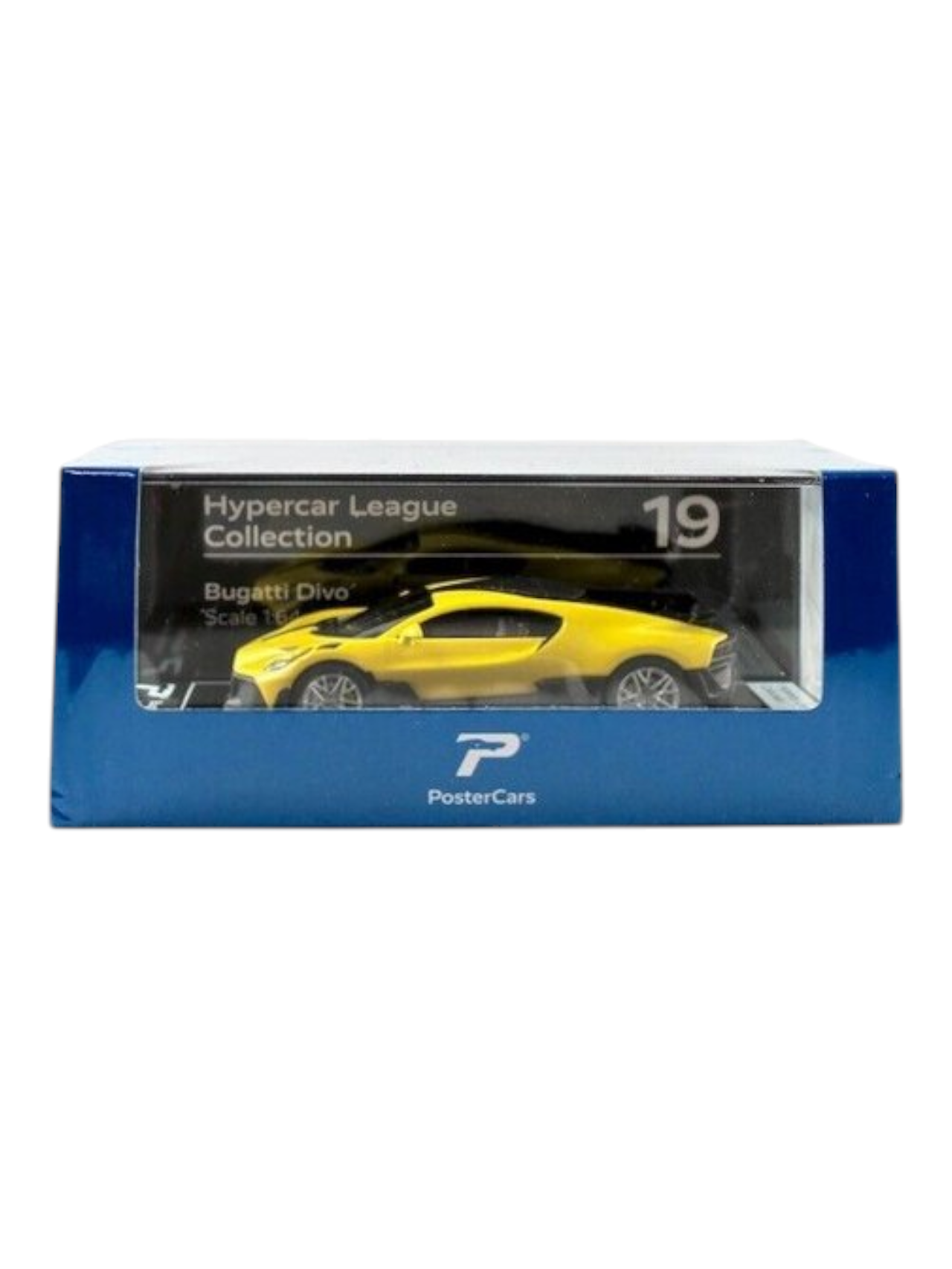 Postercars Hypercar League Collection Bugatti Divo 1:64 Scale / Jaune Soufre ( No 19 )