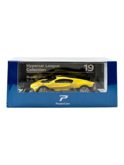 Postercars Hypercar League Collection Bugatti Divo 1:64 Scale / Jaune Soufre ( No 19 )