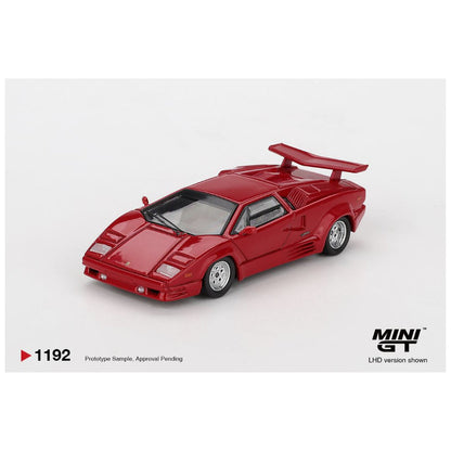 Mini GT #1192: Lamborghini Countach 25th Anniversary Red Imported 1:64 Scale Diecast Model