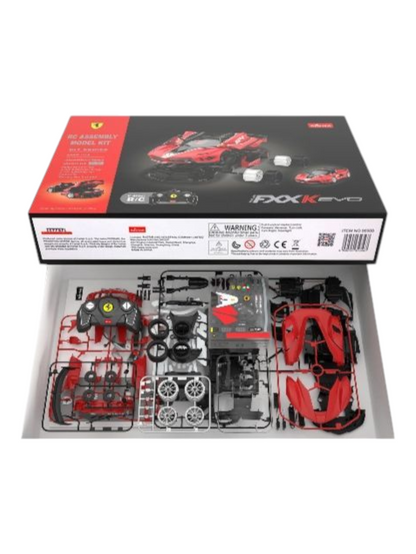 Rastar Ferrari FXX K Evo RC Assembly Model Kit 1:18 Scale (84 pcs and 8 pts)