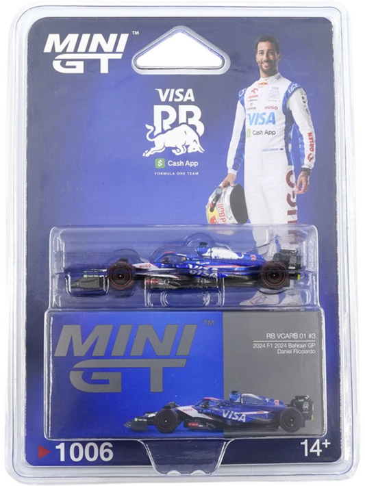 Mini GT #1006: RB VCARB 01 #3 Daniel Ricciardo 2024 F1 2024 Bahrain GP 1:64 Scale