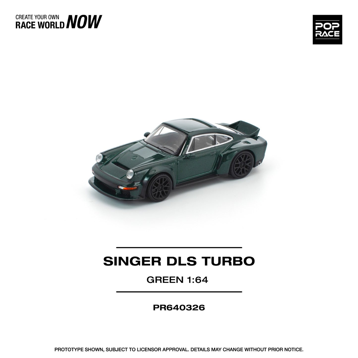 (PR640326) POP RACE SINGER DLS TURBO ROAD GREEN Diecast Model 1:64 Scale