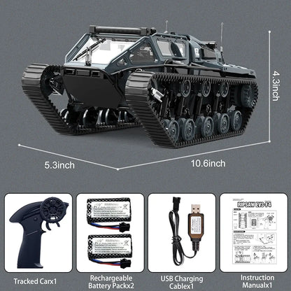 JJRC Ripsaw EV3-F4, 2.4Ghz Remote Control Crawler High Speed Tank, Off-Road RC Tracked Vehicles 360°Pirouette Drifting Car 2×1.5V Battery ( Not Included ),USB Charger included 1:16 Scale