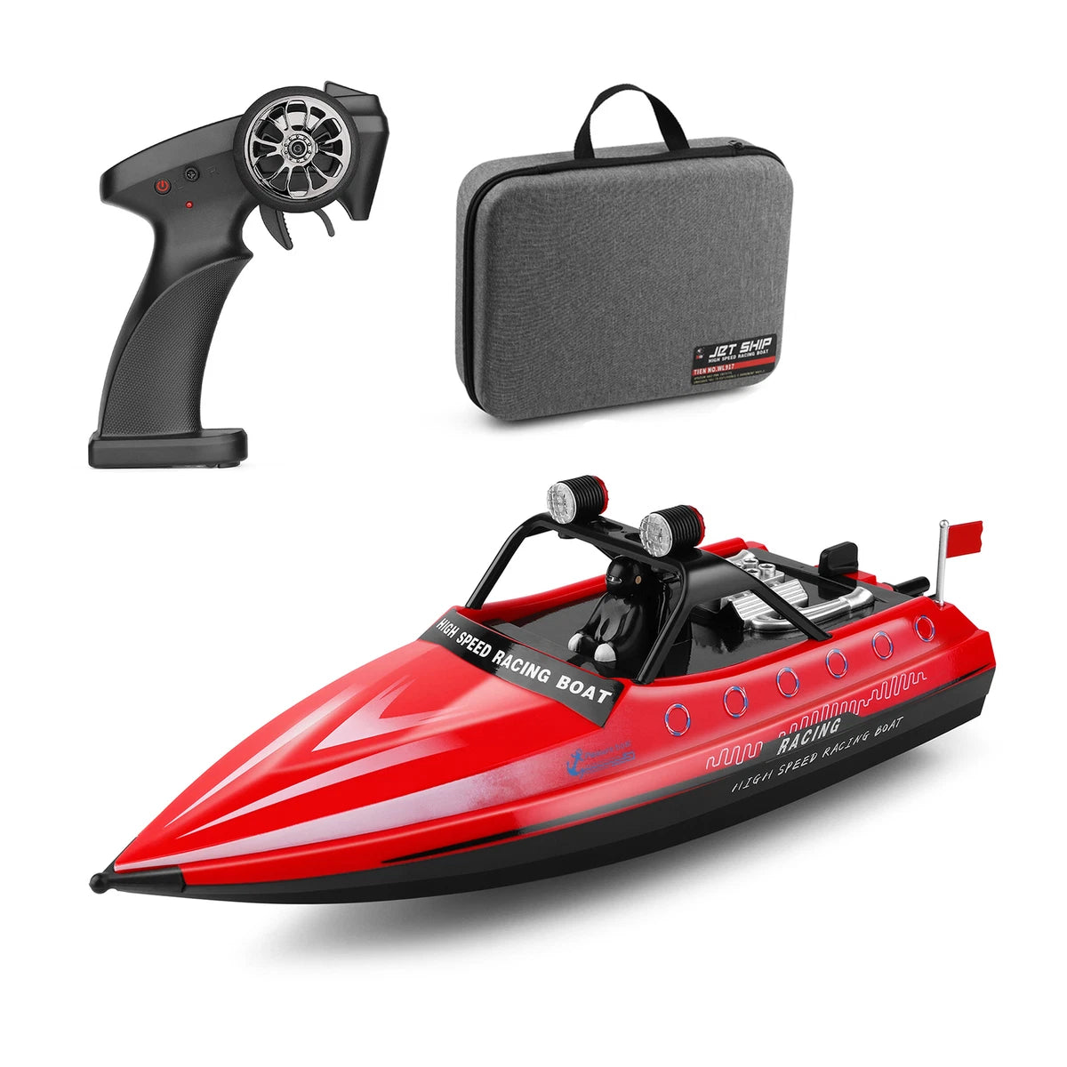Jet ship WL917 RC 16km/H RC Boat 2.4GHz Remote Control Boats RED O0N2
