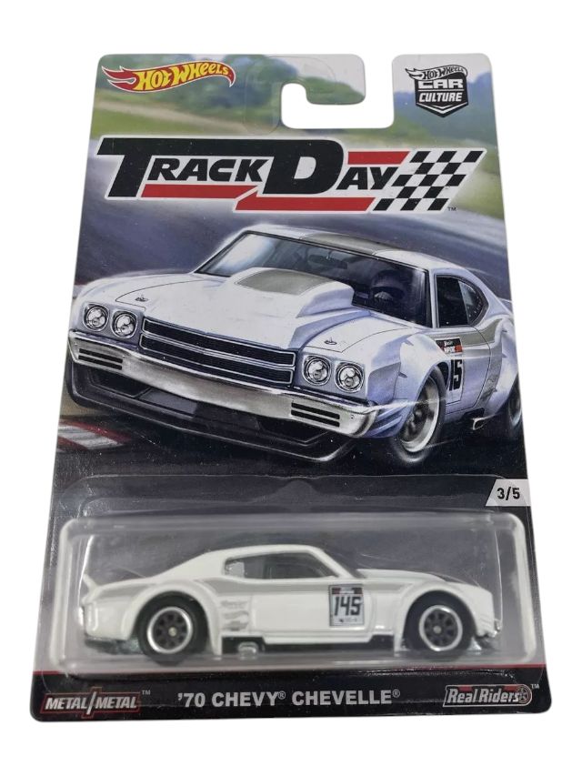HotWheels Car Culture Track Day '70 Chevy Chevelle Imported Card Art Mainline (blister little crack car mint condition)1:64 Scale