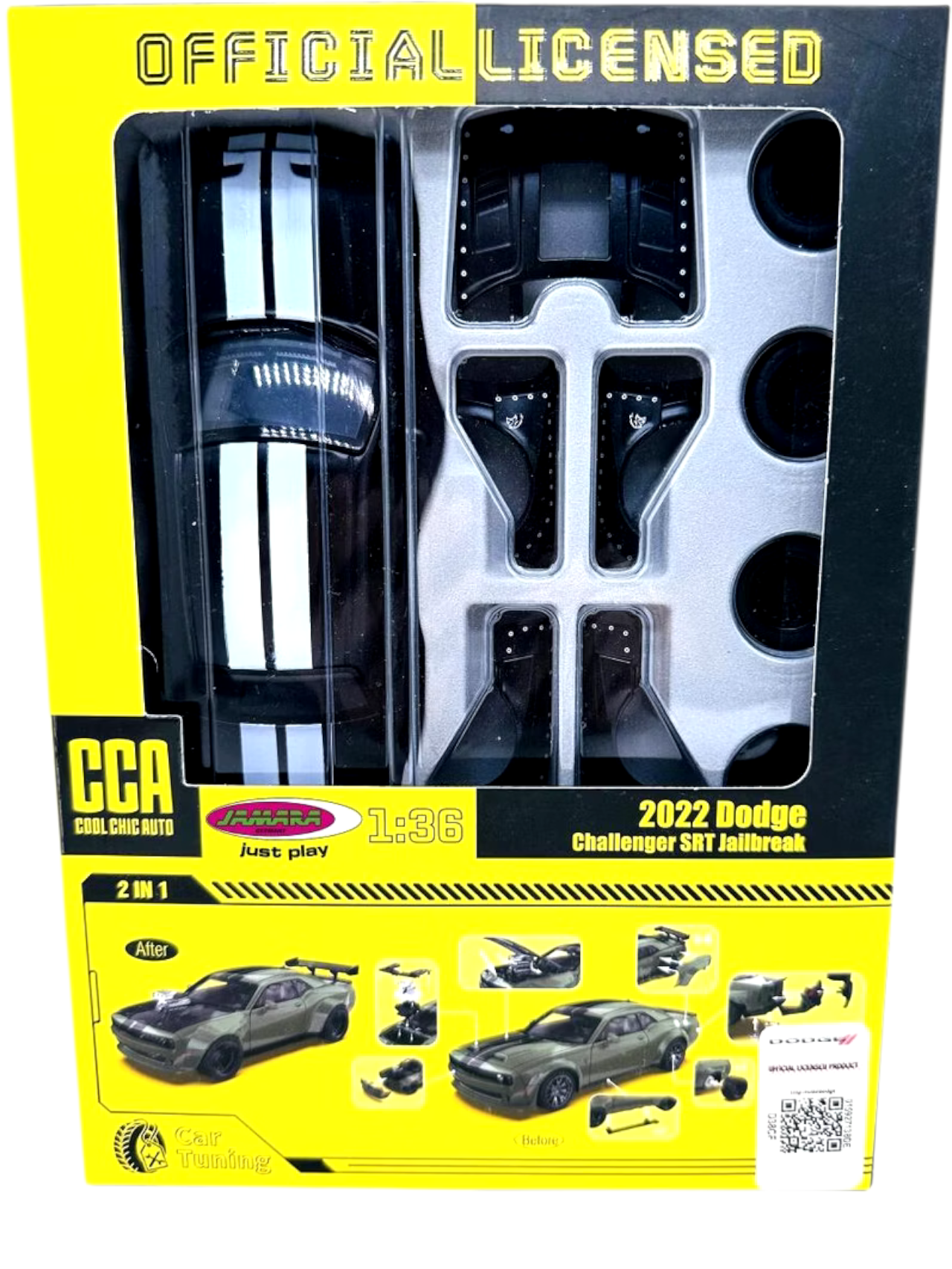 CCA 2022 Dodge Challenger SRT Jailbreak 2 in 1 Car Tuning Set 1:36 Scale