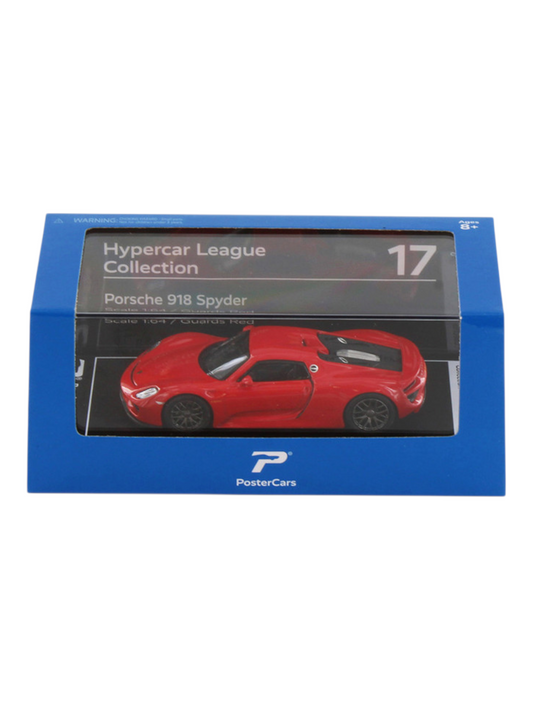 Postercars Porsche 918 Spyder Hypercar 1:64 Scale-Premium Diecast Collector Model No 17.
