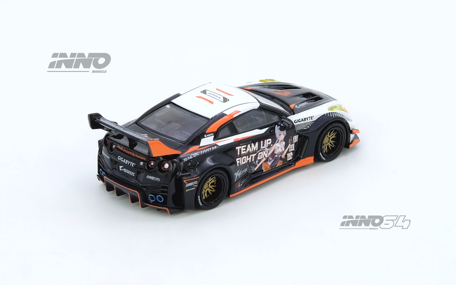 INNO64 GT-R (R35) WIDEBODY AORUS X INNO64 Limited Edition 1:64 Scale Mattel Diecast IN64-R35LB-AORUS