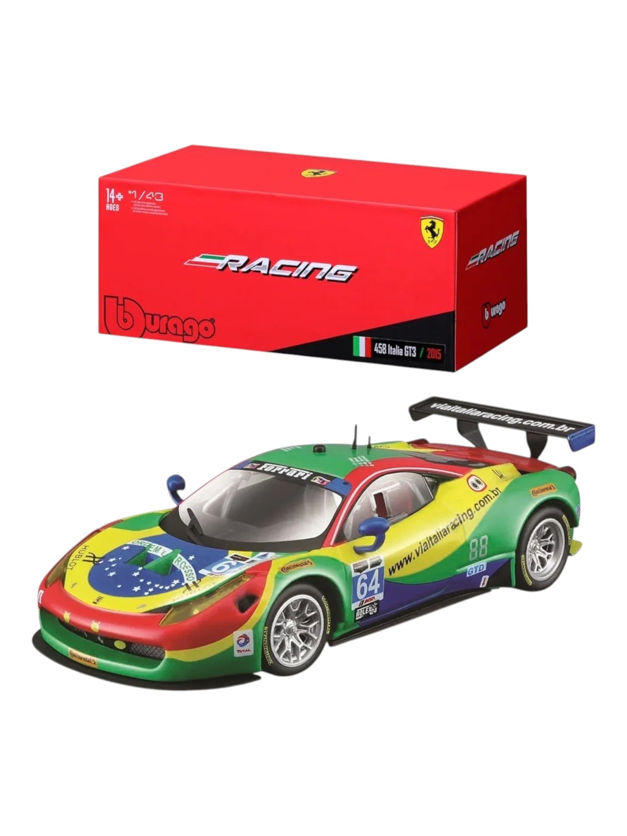 Bburago racing farari 458 Italia GT3 / 2015 1:43 Scale