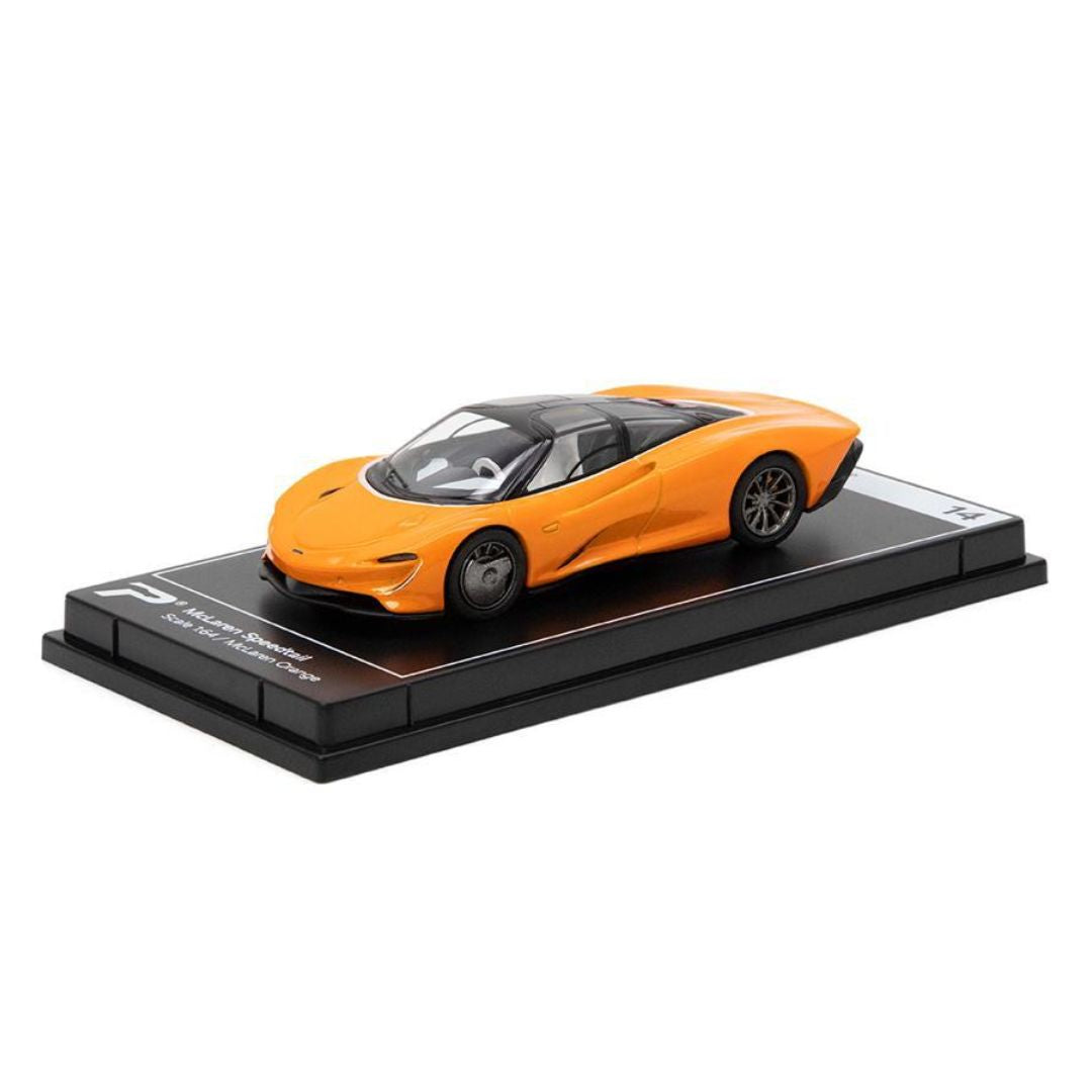 Postercars Hypercar League Collection Mclaren Speedtail 1:64 Scale / Mclaren Orange ( No 14 )
