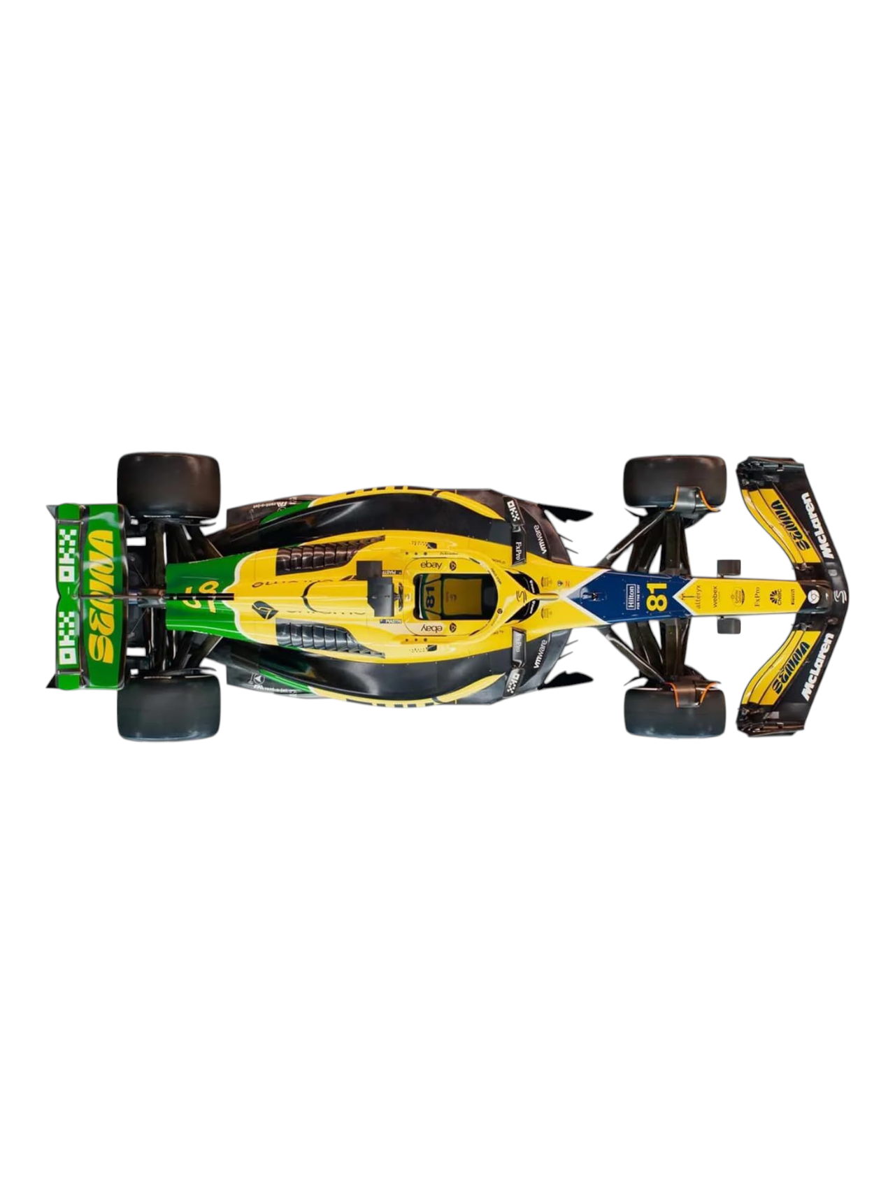 Bburago Formula 1 (F1) MCLAREN MCL38 2024 Lando Norris-Monaco GP 1:43 Scale Model with Acrylic Case