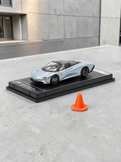 Postercars Hypercar League Collection Mclaren Speedtail 1:64 Scale / Speedtail Silver ( No 13 )
