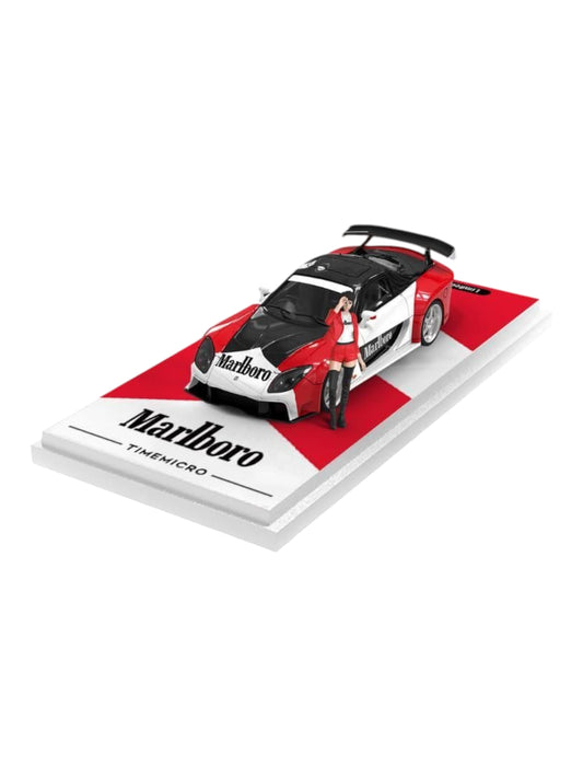 Time Micro Mazda RX7 Veilside Marlboro Livery 1:64 Scale (With Acrylic Case and Action Figure)