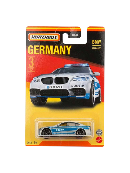 Matchbox Germany BMW M5 Police No 3 Imported Mainline 1:64 Scale