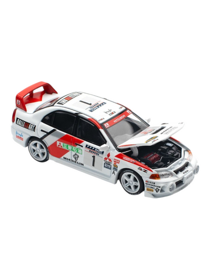 Pop Race Mitsubishi Lancer Evolution IV 1977 Catalunya Rally Winner PR640165 1:64 Scale