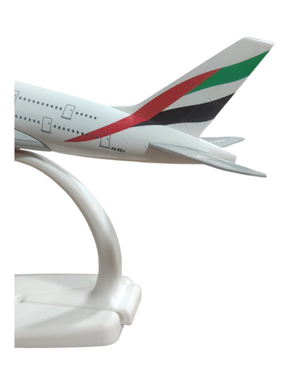 Aircraft 'Emirates Airbus A380 Resign Airplane Diecast Metal Display Stand With Landing Wheels 20cm Scale (No.301)