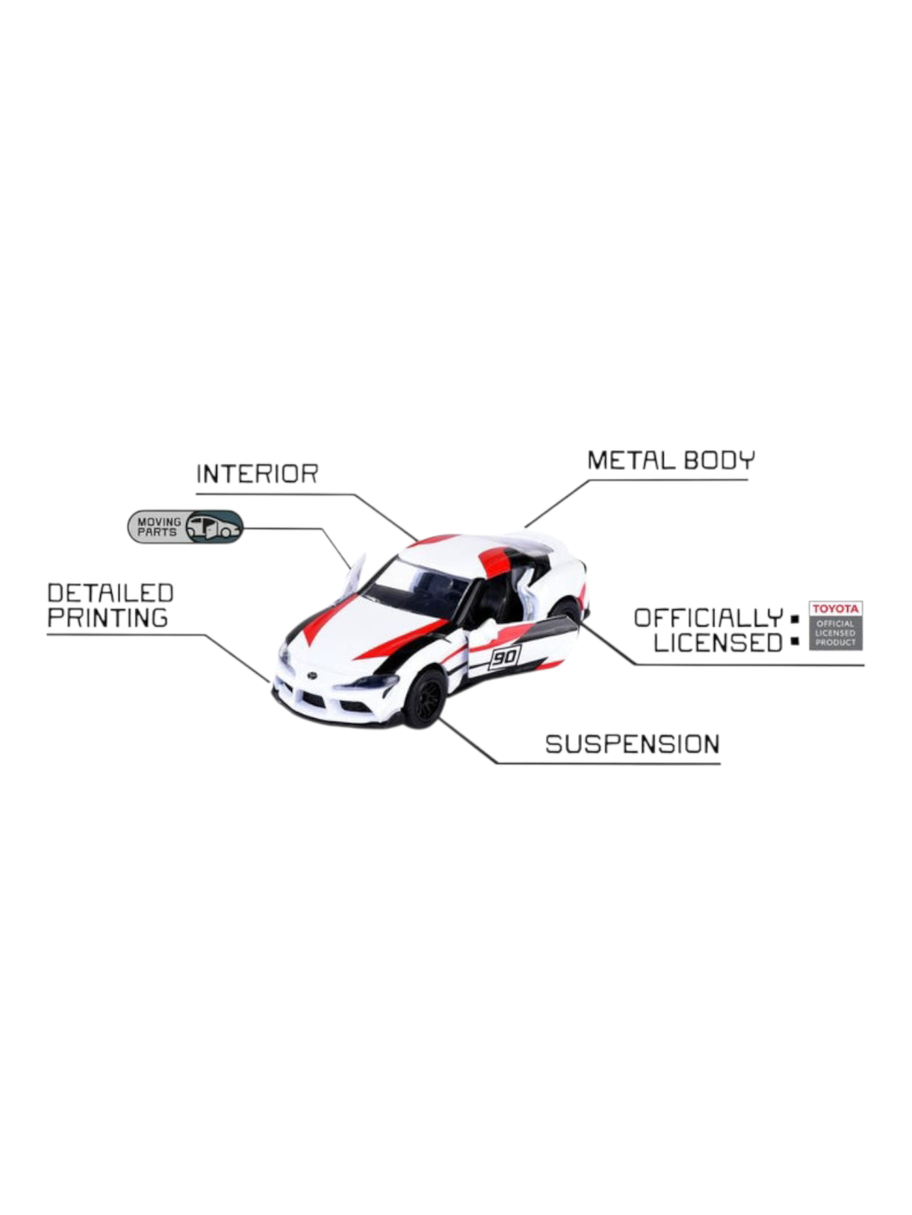 Majorette toyota japan racer opening parts suspension 1:64 Scale 8502105003