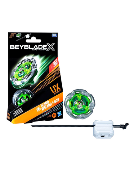 Takara Tomy Beyblade X Starter Pack Wand Wizard 1-60R UX with Spinning Top and Launcher