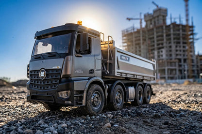 Huina Toys 1536 PRO 1:14 Scale RC Alloy Dump Truck 13 Function 2.4GHz (Remote Control) Truck Heavy Duty Construction Vehicle With Metal Dump LED Light