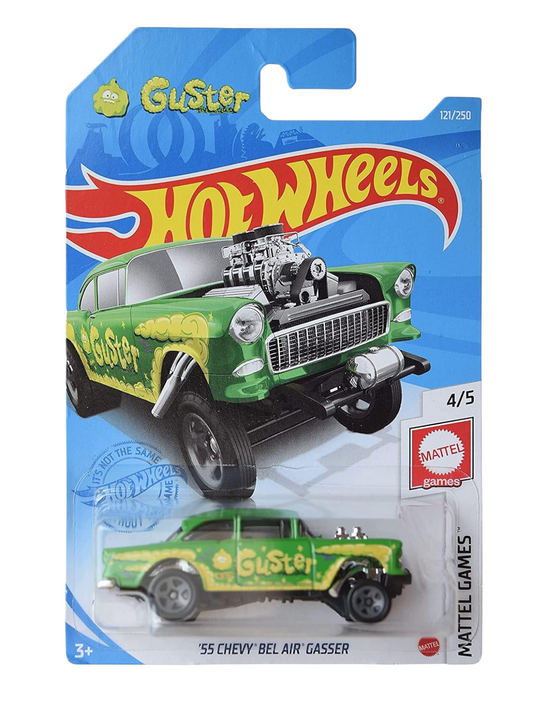 Hotwheels 55 Chevy Bel Air Gasser Imported Mainline 1:64 Scale GRY71-M7C5