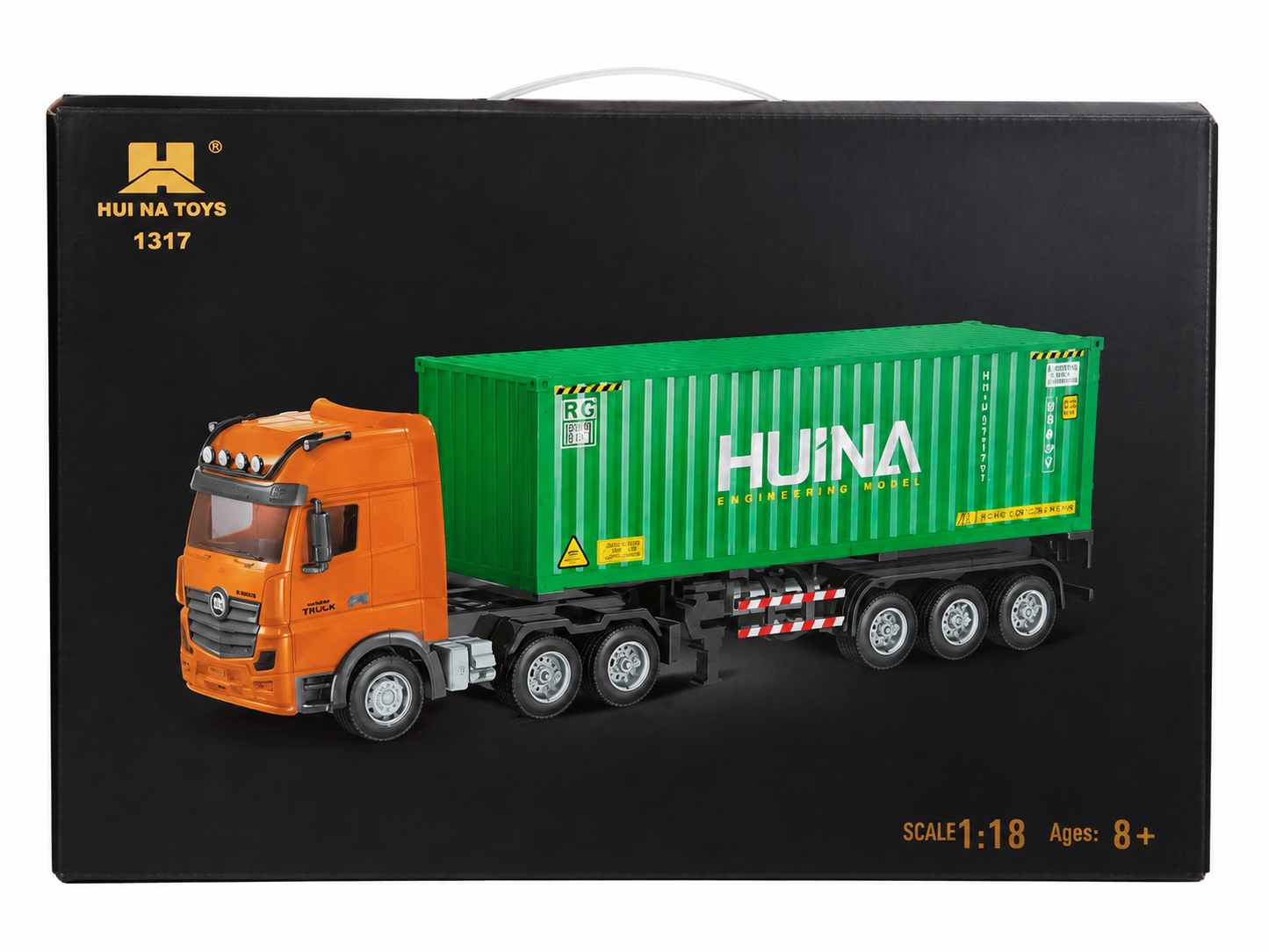 Huina Toys 1317 RC Remote Control Truck Detachable Container Trailer Rechargeable Battery USB Charging Cable Play Time: 20–30 minutes Charging Time: 2–3 hours 1:18 Scale