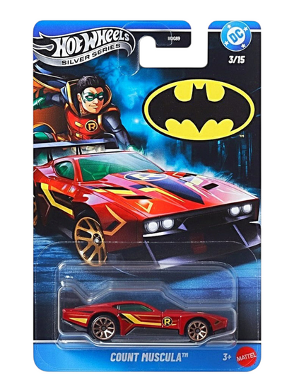 HotWheels Batman Silver Series vehicle collection 1:64 Scale Set of 5 Imported Mainline Card Art
