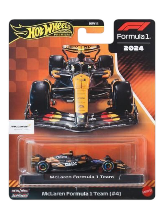 HotWheels Formula 1 (F1) 2024 Mclaren Formula 1 Team (#4) Imported Premium 1:64 Scale