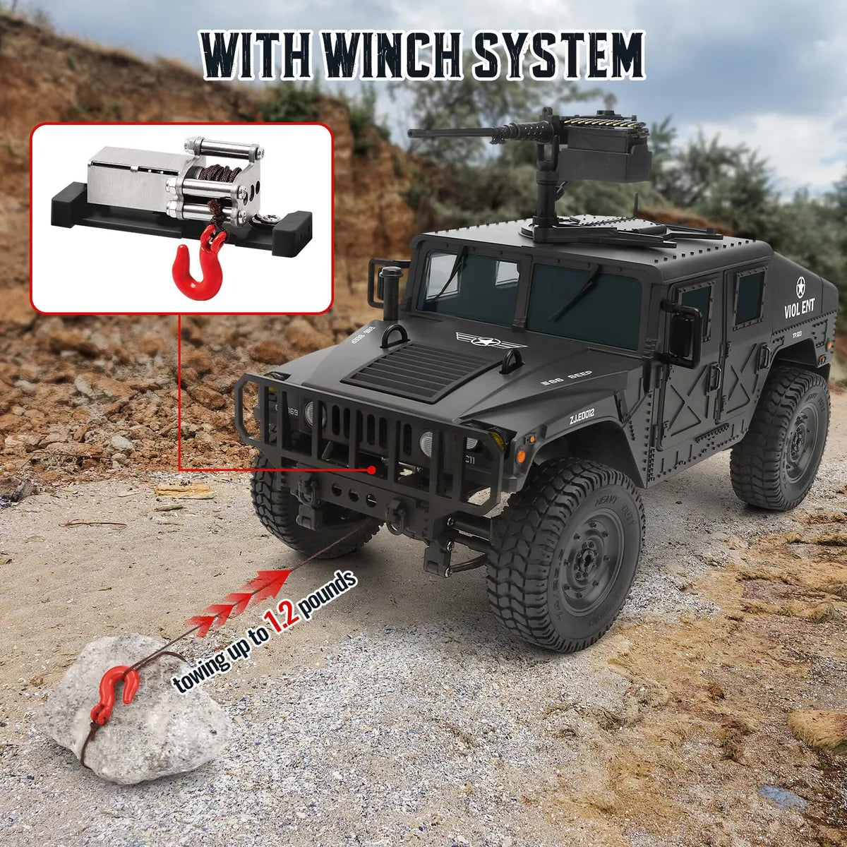 Climbing Car 2.4 GHz Control System, Model Car Door Can Be Opened Trunk is Open, Bettery Compartment Metal Chassis Side Guard Full Scale Simulation 4×4 1:14 Scale Remote Control rc