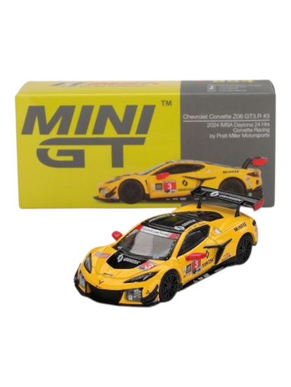 Mini GT Chevrolet Corvette Z06 GT3.R #3 (2024 IMSA Daytona 24 Hrs Corvette Racing by Pratt Miller Motorsports)1:64 Scale