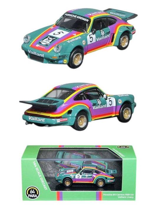Para64 Porsche 911 Carrera RSR 3.0 Vaillant Livery 1:64 Scale Diecast