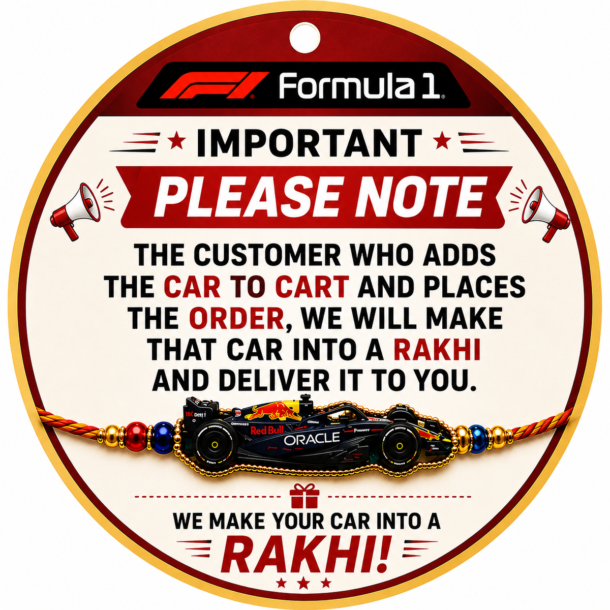 Hotwheels Formula 1 Rakhi – 2024 & 2025 Collection | 5 Cars / 10 Cars Pack | Select Your Variant