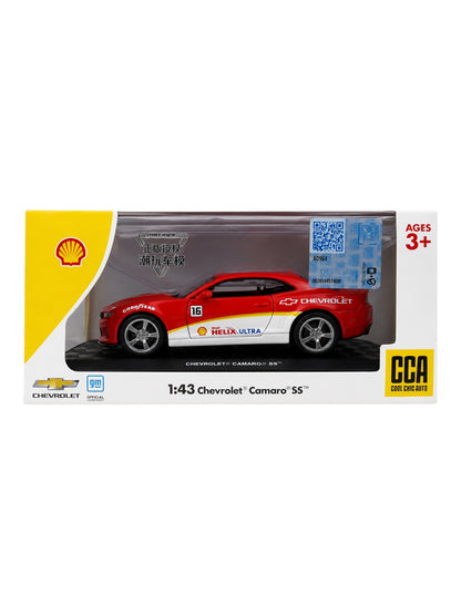 CCA 1:43 Chevrolet Camaro SS Shell Helix Ultra Racing Edition Diecast Model Car – Red/White