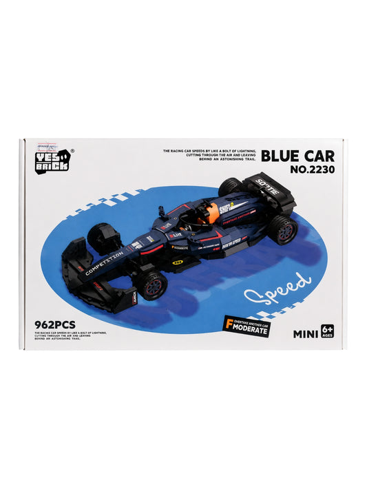 Yes Brick Blue Car (No.2230) 962 PCS. Mini Speed Drift.