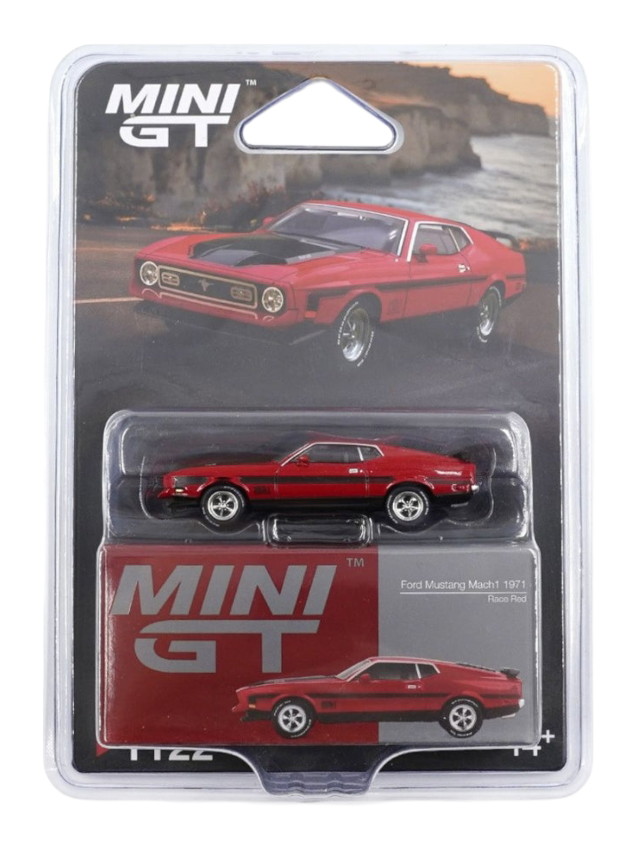 Mini GT 1122: Ford Mustang Mach1 1971 Race Red 1:64 Scale