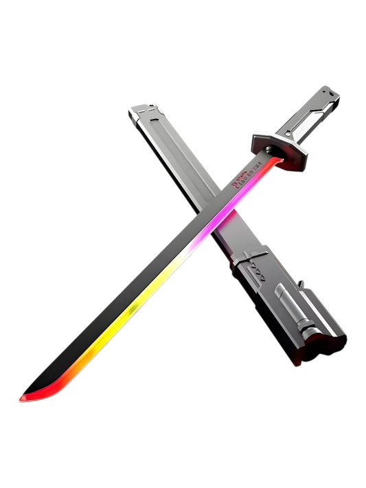 Spark Sword Rechargeable LED Light Sound Sword for Stage Role Playing Games with Multi-Color LED Effects, Metal Finish Shell and Lightweight Design