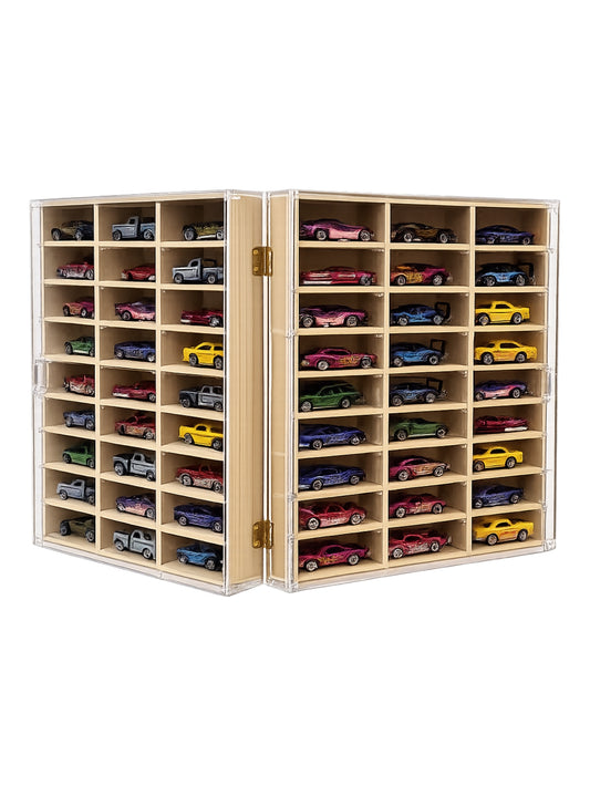 Foldable Wooden 60 Compartment Car Storage Case  1:64 Scale