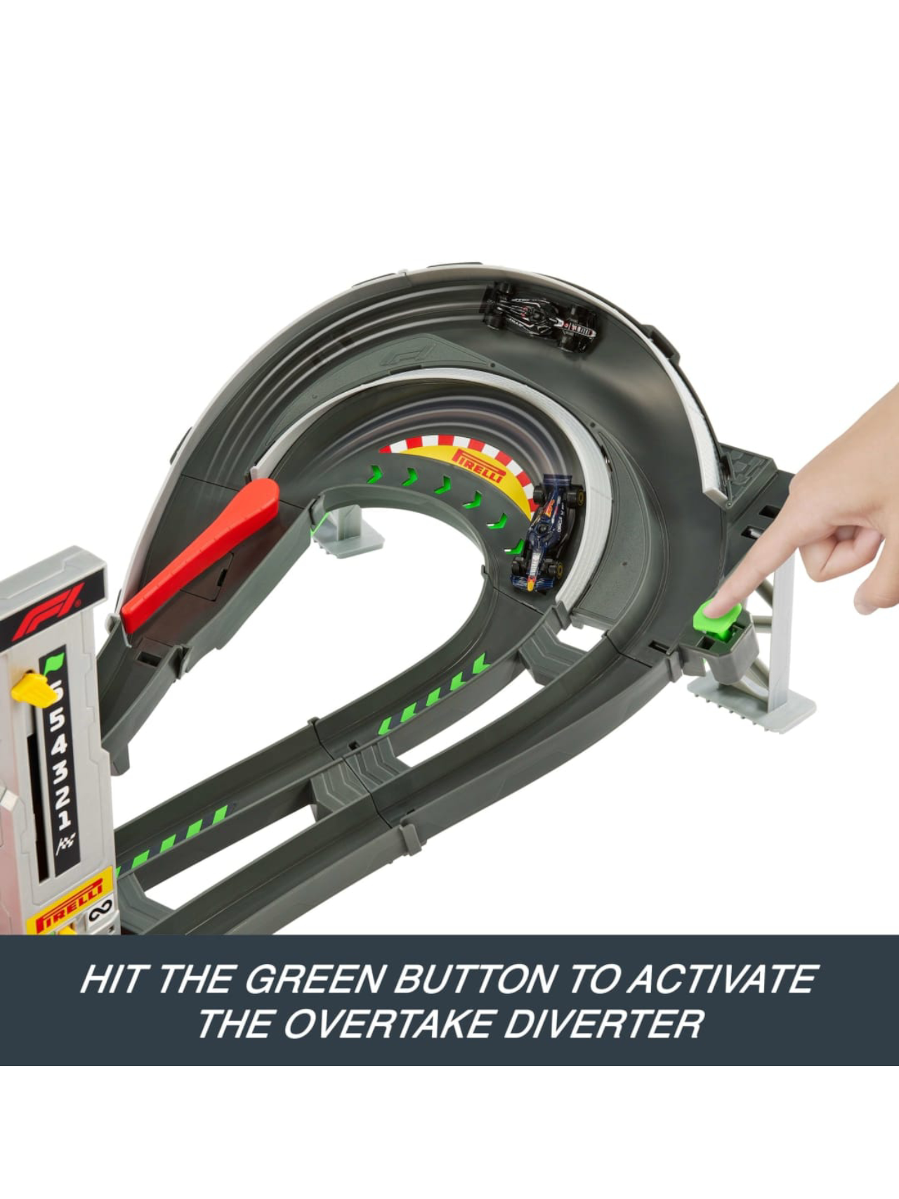 Hot Wheels Race Formula 1 (F1) Grand Prix Circuit Track Set With 3 Die-Cast Cars in 1:64 Scale