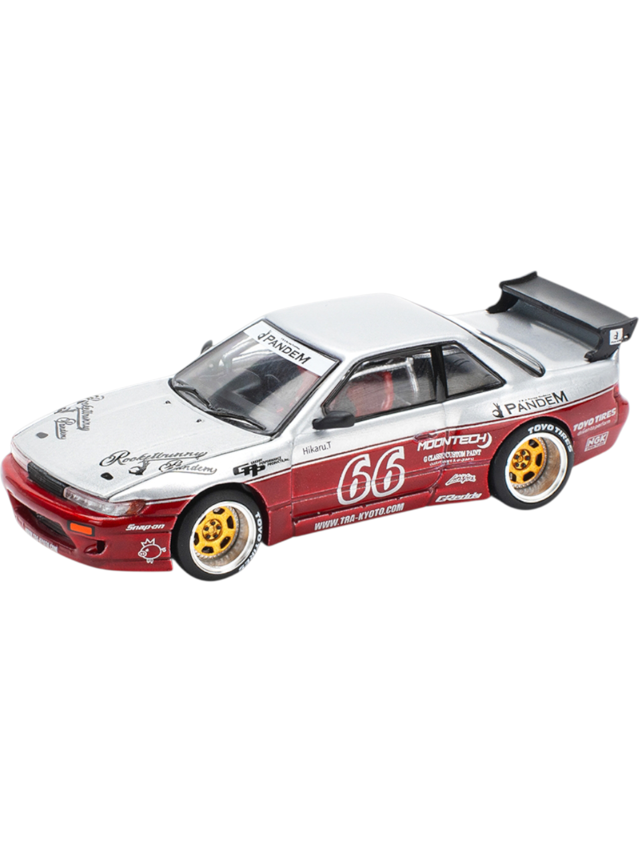 POP RACE Pandem Nissan Silvia S13 No.66 1:64 Die-Cast Car Model | PR64-258