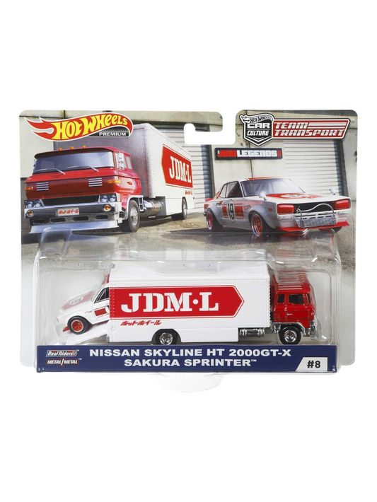 HotWheels Car Culture Team Transport Nissan Skyline HT 2000GT-X Sakura Sprinter #8 Imported 1:64 Scale