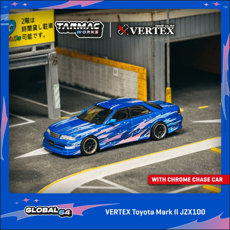 まーさ Tarmac Works Vertex Toyota Mark II JZX100 1:64 Scale – Toy