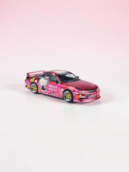 TARMAC Works x Vertex Silvia s14 Hello Kitty Diecast model|Premium Special Edition for Collectors