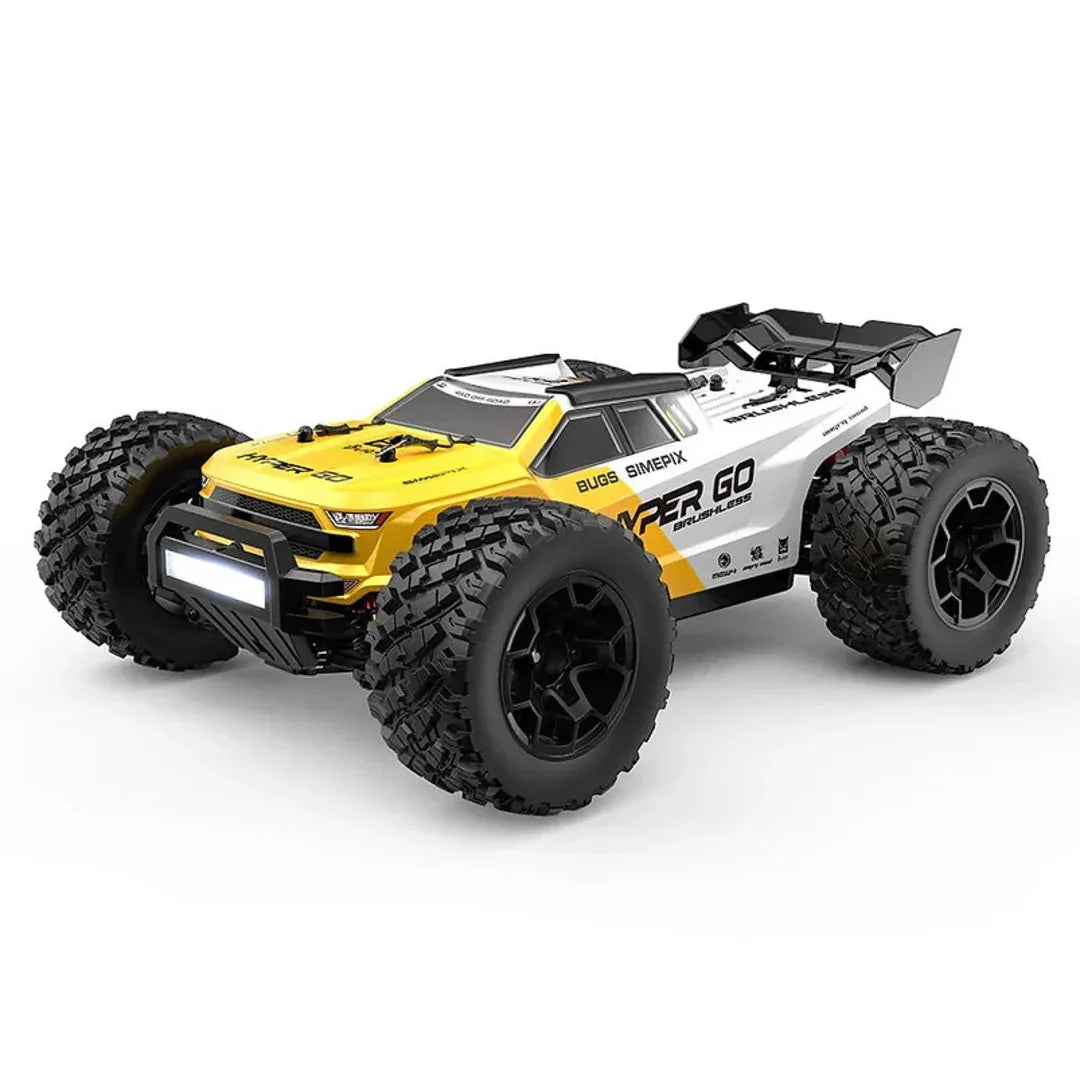 MJX Hyper Go Radio Control 4WD High-speed Off-road Truck (PC Body x2) RC item No.14207  1:14 Scale  to reach a top speed of around 53 km/h (33 mph)