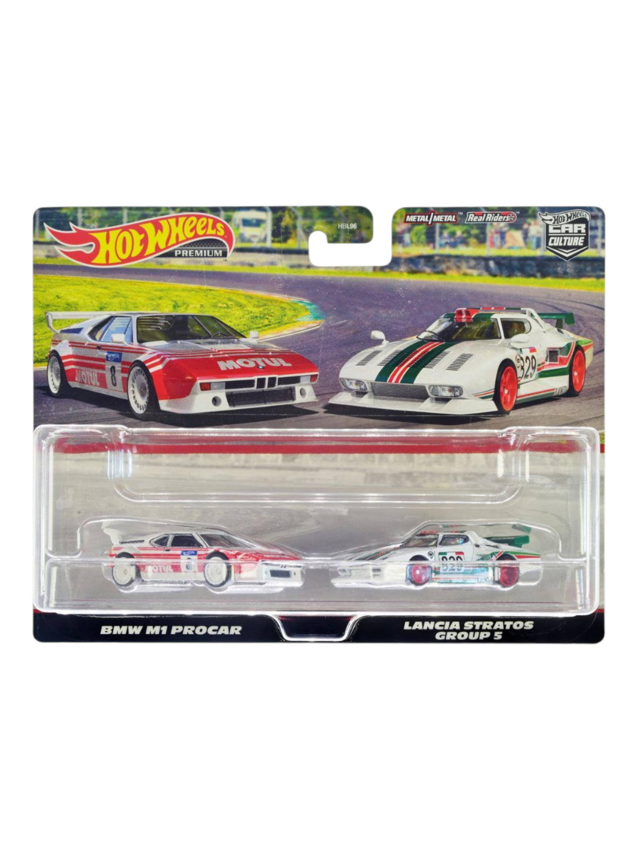 HotWheels Car Culture BMW M1 Procar and Lancia Stratos Group 5 Set of 2 Imported Premium team Transport 1:64 Scale (Blister Damaged)