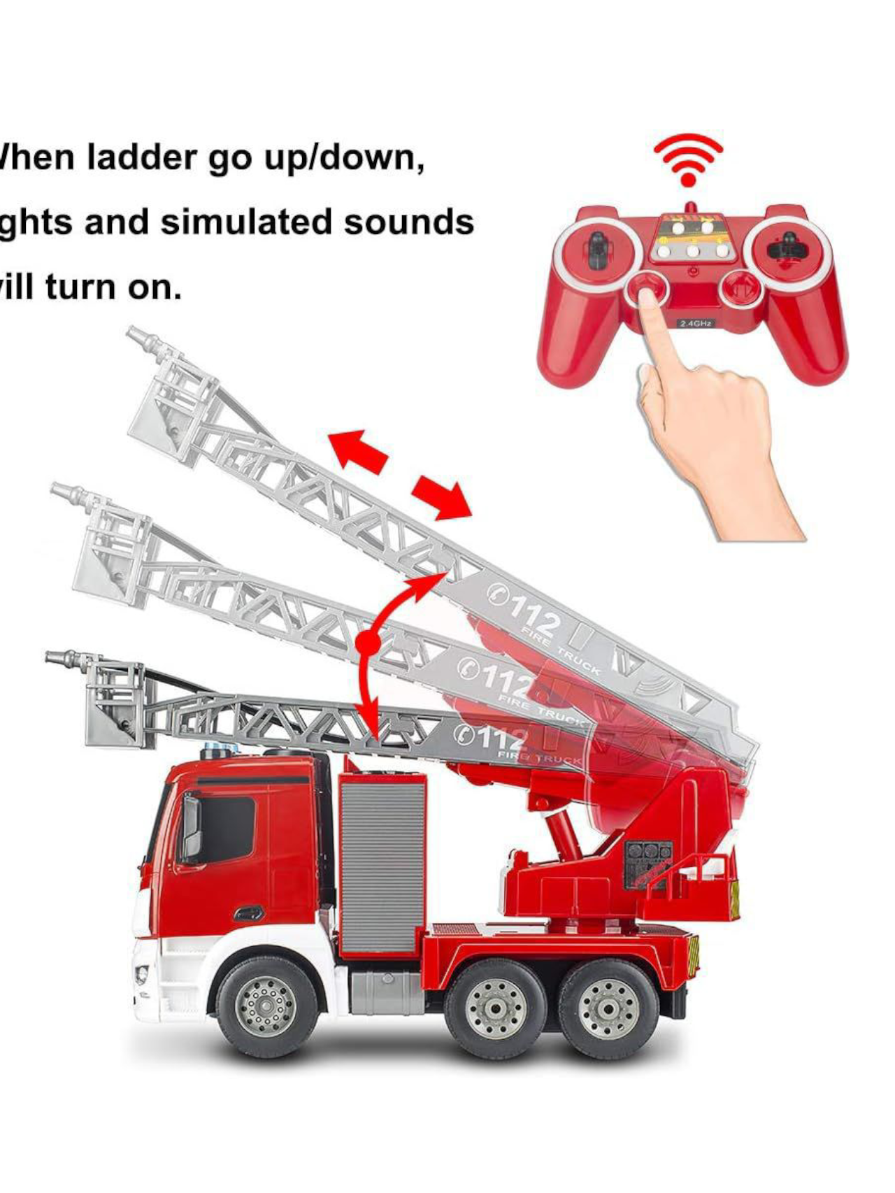 Remote Control (RC) Water Pumping Fire Truck 1:20 Scale