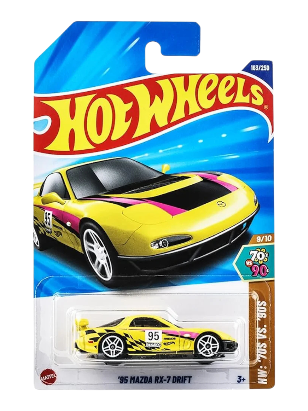 HotWheels '95 mazda rx-7 drift Imported Mainline 1:64 Scale HYY95-N7C5