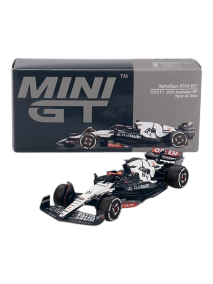 Mini GT AlphaTauri AT04 #21 2023 F1 2023 Australian GP Nyck de Vries 1:64 Scale
