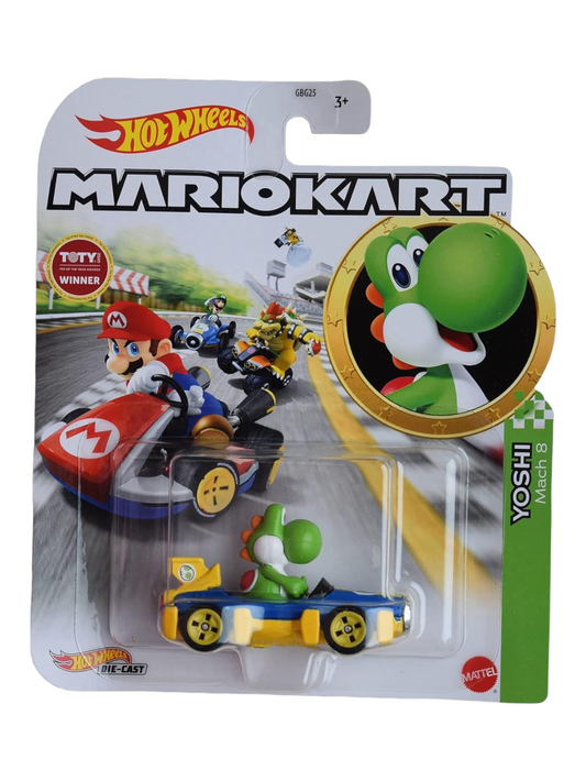 HotWheels Mariokart Yoshi Mach 8 1:64 Scale